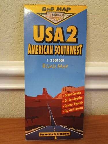 Berndston & Berndston Usa American Southwest Road Map 1997 Los Angeles Phoenix +