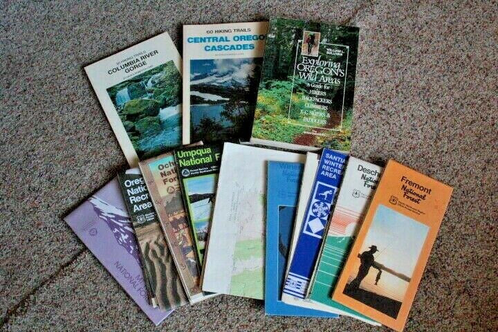 Oregon Recreational / Hiking Maps And Guide Books (lot Of 14)