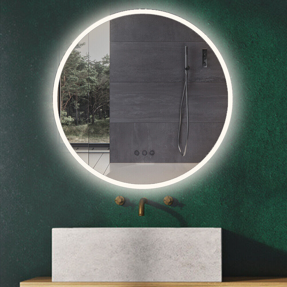 Acrylic Led Mirror 24*24" Smart Fog Touch Switch Bathroom 3 Level (silver)