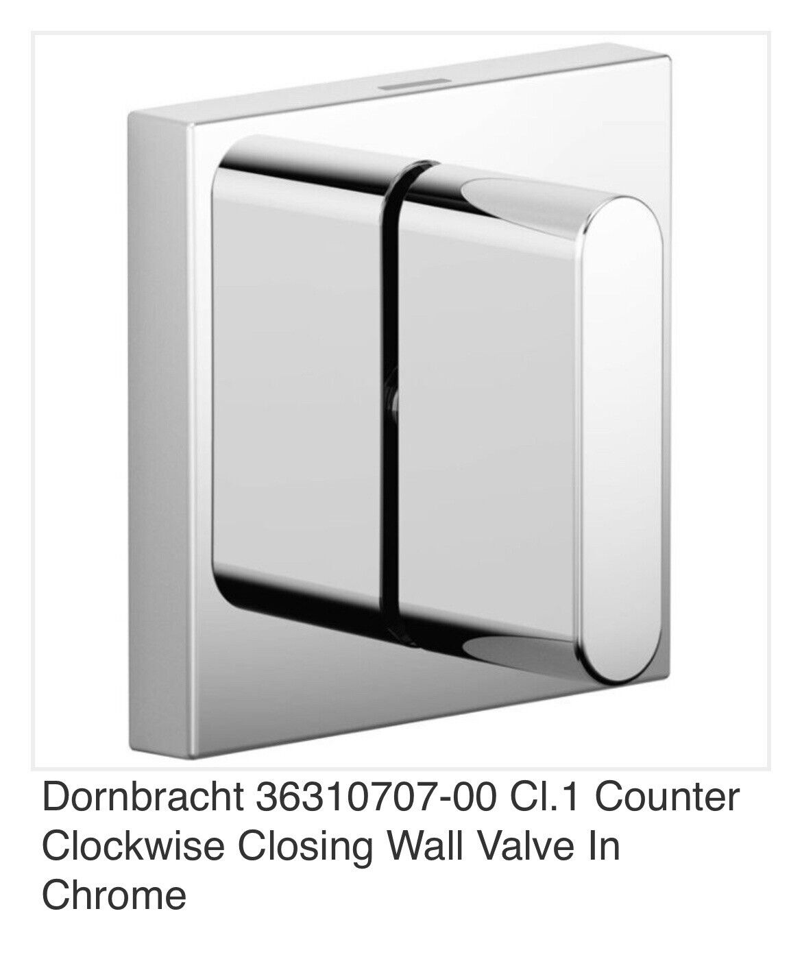Dornbracht 36310707-00 Cl.1 Counter Clockwise Closing Wall Valve In Chrome