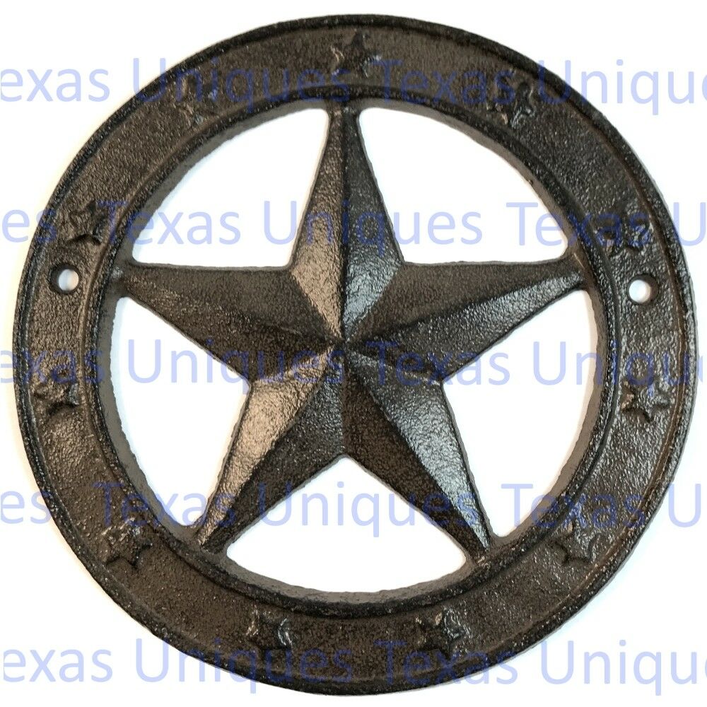 6 Inch Cast Iron Texas Star Plaque St34-a