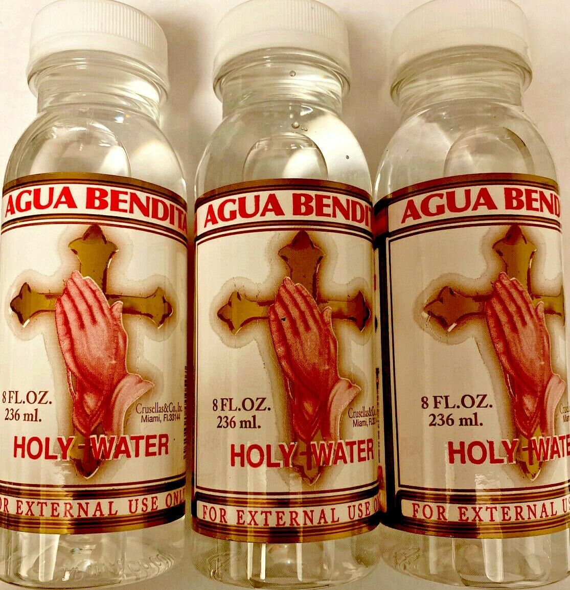Three Pack 3 Holy Water By De Crusellas Spiritual Religion Blessed Self Help